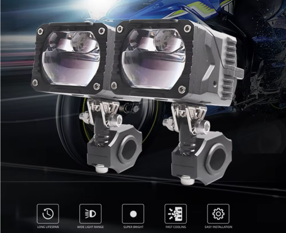 Motorcycle LED Auxiliary Lights – Dual Beam